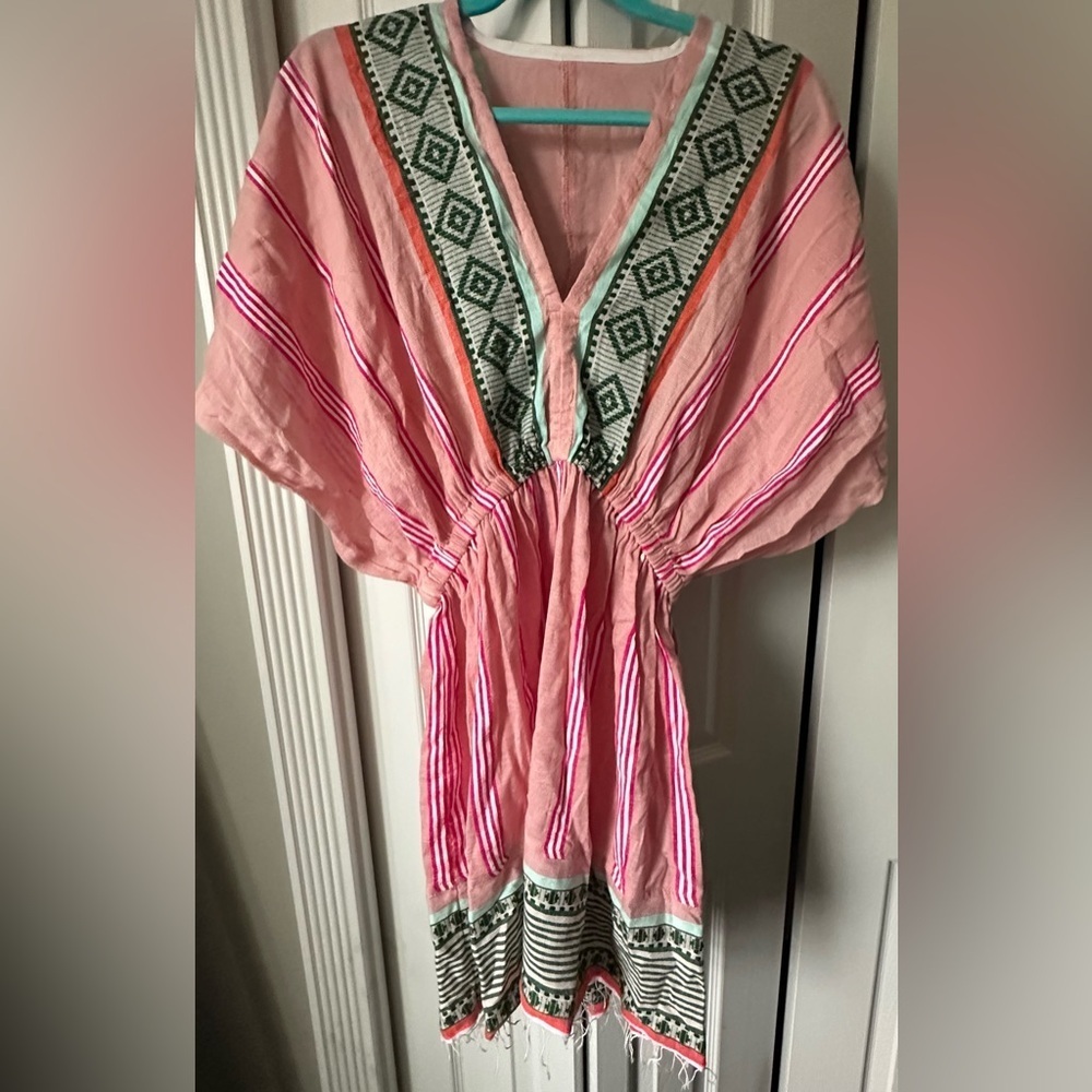 SOLD OUT Lemlem Rosa Pink Embroidered Resort Coverup Dress NWT S - Picture 9 of 13